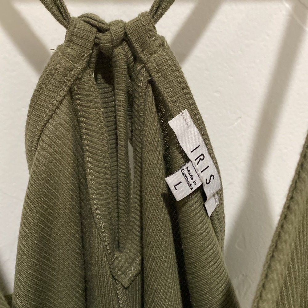 Iris Green Ribbed Romper - Picture 6 of 6